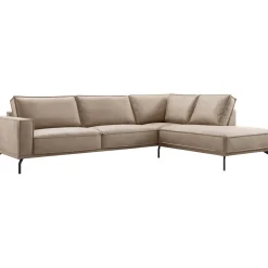 Hoekbank rechts Alburg microleder taupe basic comfort