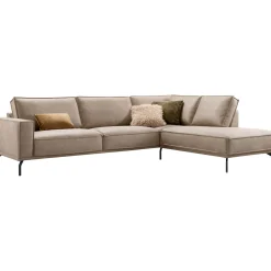Hoekbank rechts Alburg microleder taupe premium comfort