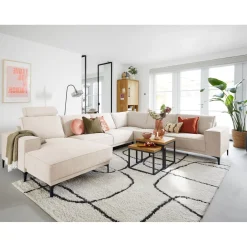 Hoekbank rechts Calira beige premium comfort