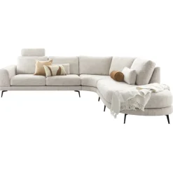 Hoekbank rechts Flandria beige premium comfort