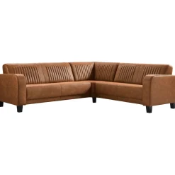 Hoekbank rechts Mills microleder cognac premium comfort