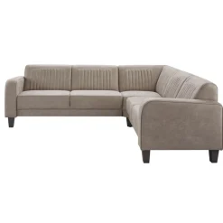 Hoekbank rechts Mills microleder taupe basic comfort