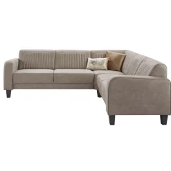 Hoekbank rechts Mills microleder taupe basic comfort