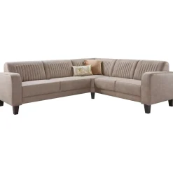 Hoekbank rechts Mills microleder taupe premium comfort