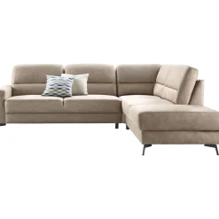 Hoekbank rechts Mirtho microleder taupe excellent comfort