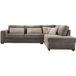 Hoekbank rechts Pomasi grijs met diepe zit premium comfort