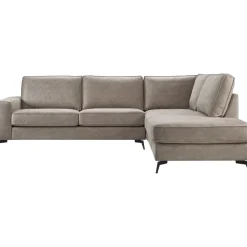 Hoekbank rechts Totham microleder taupe basic comfort