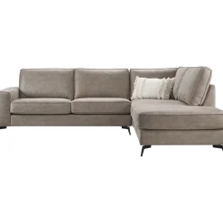 Hoekbank rechts Totham microleder taupe basic comfort