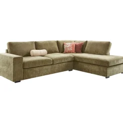 Hoekbank rechts Yukom groen met kussens premium comfort