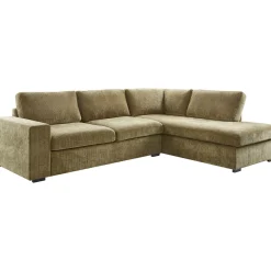 Hoekbank rechts Yukom groen met kussen basic comfort