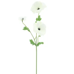 Kunstbloem Dorzano klaproos 60 cm wit