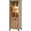 Opbergkast Alva 188x63x50 cm old teak met verlichting