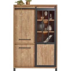 Opbergkast Alva 188x122x50 cm orange teak met verlichting