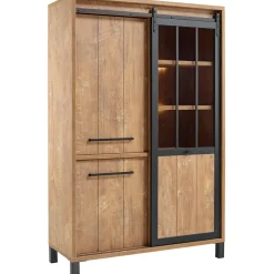 Opbergkast Alva 188x122x50 cm orange teak met verlichting