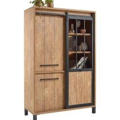 Opbergkast Alva 188x122x50 cm orange teak met verlichting