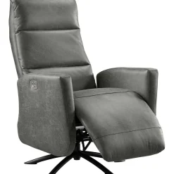 Relaxfauteuil Cervan elektrisch small microleder antraciet