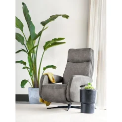 Relaxfauteuil Niland elektrisch medium microleder grijs