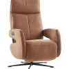 Relaxfauteuil Niland elektrisch medium microleder bruin