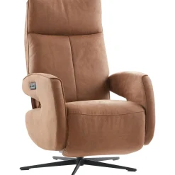 Relaxfauteuil Niland elektrisch medium microleder bruin