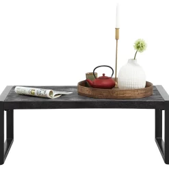 Salontafel Newhaven zwart mangohout 110x60 cm rechthoekig