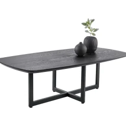 Salontafel Widnes zwart eikenhout 130x65 cm Deens ovaal