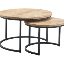 Salontafelset Belcoo mango 55 en 75 cm rond