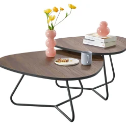 Salontafelset Budrio donkerbruin 71 en 86 cm organisch