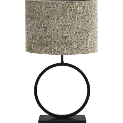 Tafellamp Alviano zwart met grijze kap