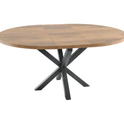 Uitschuifbare eettafel Caltana 130/170 cm rond lichtbruin