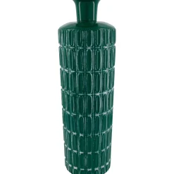 Vaas Badula met figuurtjes donkergroen