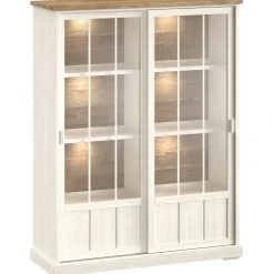 Vitrinekast Eldora 188x143x50 cm 2 glazen deuren