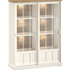 Vitrinekast Eldora 188x143x50 cm met verlichting