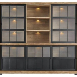 Vitrinekast Ladonia 210x233x50 cm 5 glazen schuifdeuren