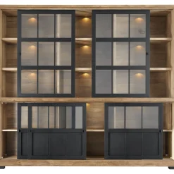 Vitrinekast Ladonia 210x233x50 cm 5 glazen schuifdeuren