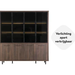 Vitrinekast Tenino 200x183x45 cm bruin