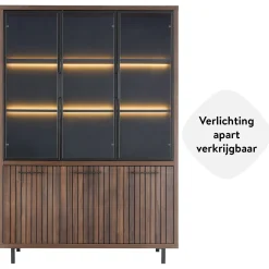 Vitrinekast Tenino 200x140x45 cm bruin