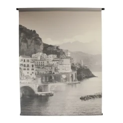 Wandkleed Hattun linnen 117x147 cm zwart