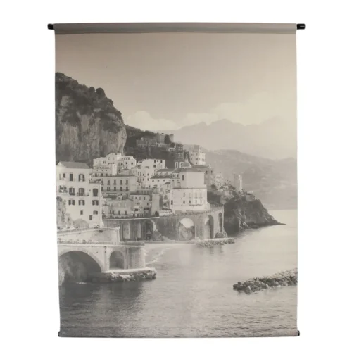 Wandkleed Hattun linnen 117x147 cm zwart