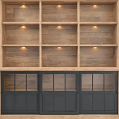 Wandmeubel Ladonia 210x209x50 cm 3 schuifdeuren